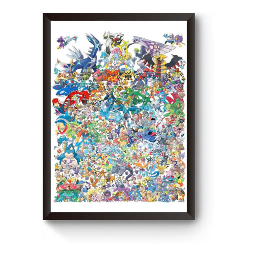 Quadro Arte Todos Os Pokemons Poster Moldurado em Promoção na Americanas