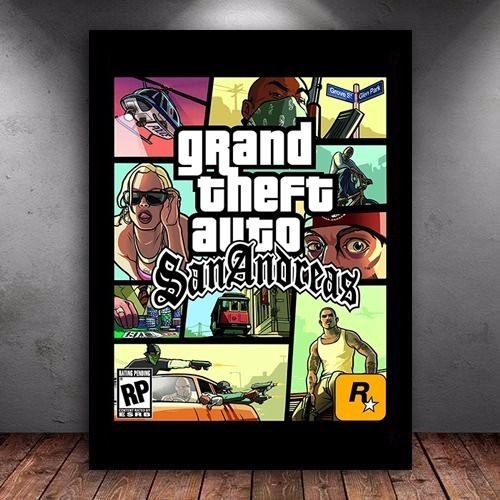 Quadro decorativo A4 GTA: San Andreas, game, gamer, jogos