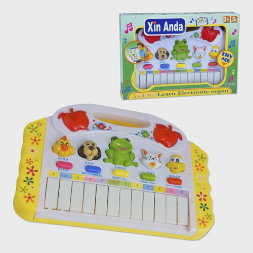 Pianinho Teclado Musical Infantil Som Luz Fazendinha Animais