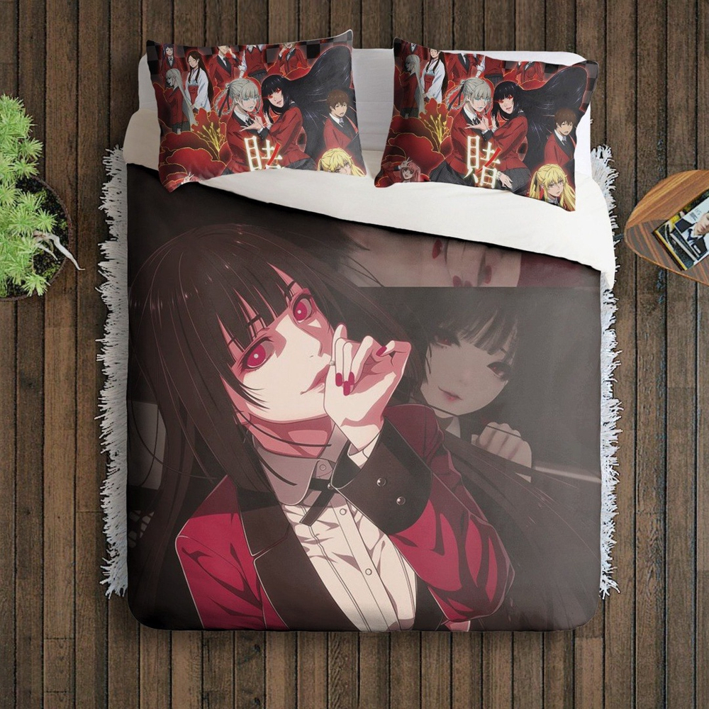 Jogo De Cama Casal Anime Kakegurui Apostas Psicopata Dark 3d em Promoção na  Americanas