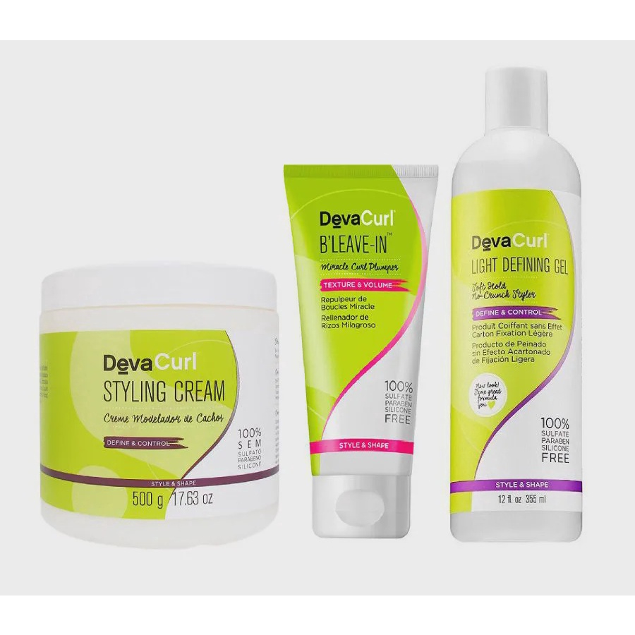 Deva Curl Styling Cream 500g Angell 355ml e BLeavein 200ml em Promoção