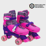 Patins Ajustavel 4 Rodas Paralelas com luz G (39-42) rosa/roxo unik toys