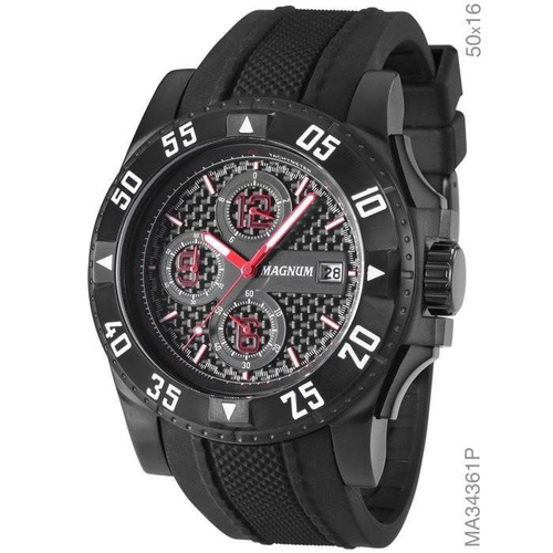 Relógio Magnum Masculino - MA34003D - Preto com Pulseira de