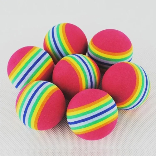 1pc Brinquedo Para Gatos Bola De Espuma EVA Macia Com Penas Bolas De  Brinquedo Coloridas Arco