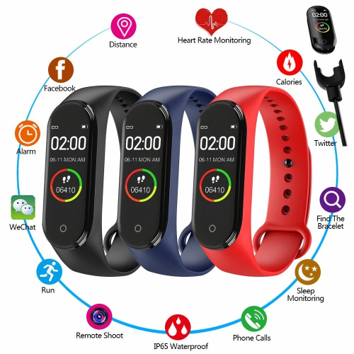 pulseira relógio inteligente smart m4 monitor cardíaco