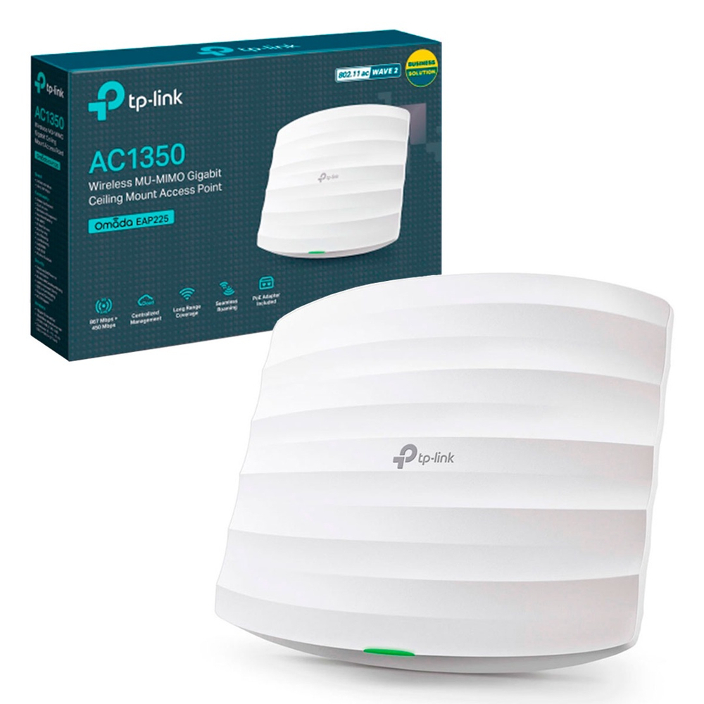Access Point TPLink Omada EAP225 AC1350 Wireless Teto Dual Band 450