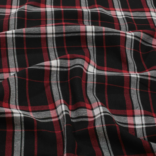 Tecido flanelado xadrez vermelho/preto