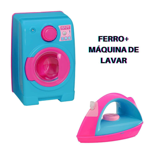 Máquina de Lavar Home Love, Usual Brinquedos, 360, Azul/Rosa