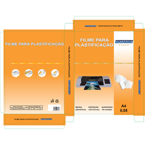 Plástico para Plastificação Pouch Film RG 125mic 100 fls