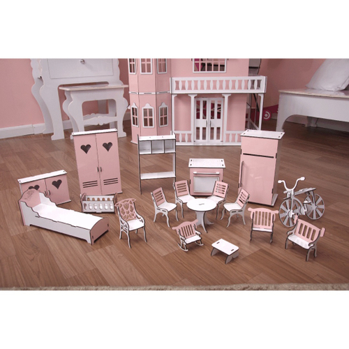 Kit Casa Boneca e Móveis Escala Barbie Emily P+P – Darama – Loja