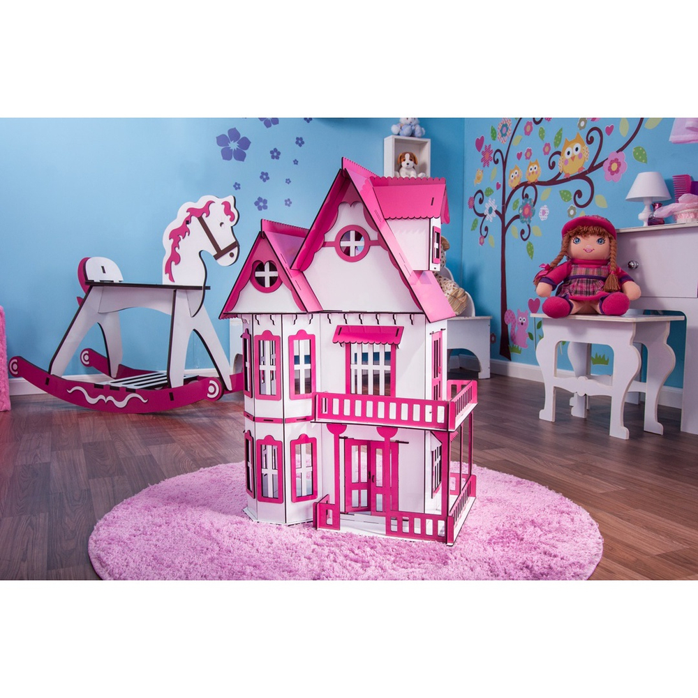 Casinha Casa Boneca Barbie 30 Móveis Tudo Já Montado Mdf no Shoptime