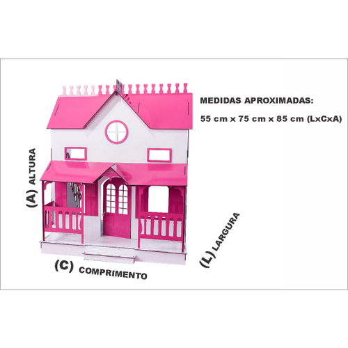 Kit Casa De Bonecas Barbie E Moveis Lian Em Mdf Cru 18 Pc - Darama em  Promoção na Americanas