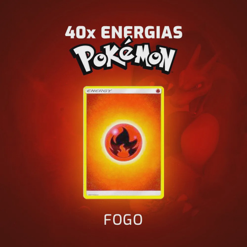 Kit Carta Pokémon 90 Energias com 10 de cada elemento (Grama, Fogo, Água,  Raio, Psíquico, Lutador, Escuridão e Fada)