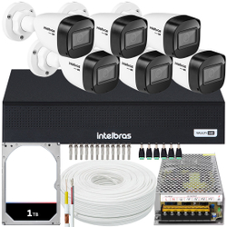 Kit Cftv 6 Câmeras Segurança Vhd 1120B Dvr 8Ch Intelbras 10a Menor preço em Kit Cftv 6 Câmeras Segurança Vhd 1120B Dvr 8Ch Intelbras 10a