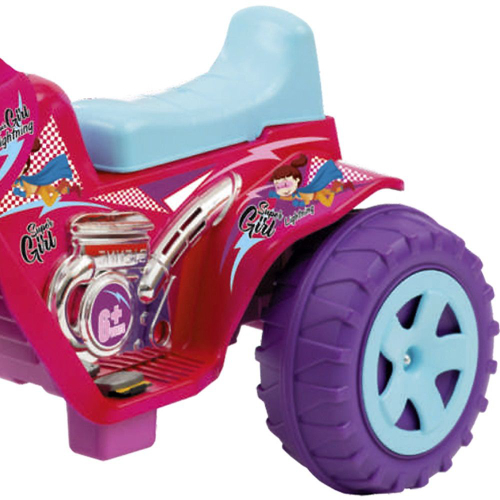 Mini Moto Elétrica Infantil GP Raptor Super Girl - 2 Marchas 6V - Rosa