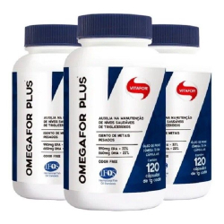 Kit com 3 Omegafor Plus Vitafor 120 Cápsulas Ômega 3 Dha 660mg Epa 990mg Menor preço em Kit com 3 Omegafor Plus Vitafor 120 Cápsulas Ômega 3 Dha 660mg Epa 990mg