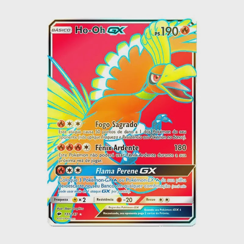 Carta Pokémon Lendário Ho-oh Gx Sombras Ardentes