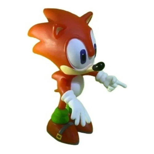 Boneco Sonic Vermelho produzido em Vinil e com cabeça