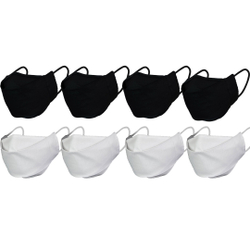 Kit 08 Máscaras De Proteção 3D Lavável dupla camada em Tricoline (Preta e Branca) Menor preço em Kit 08 Máscaras De Proteção 3D Lavável dupla camada em Tricoline (Preta e Branca)