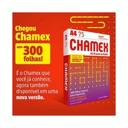 Kit 3 resmas papel chamex A4 sulfite 75G - resma de 300 folhas Menor preço em Kit 3 resmas papel chamex A4 sulfite 75G - resma de 300 folhas