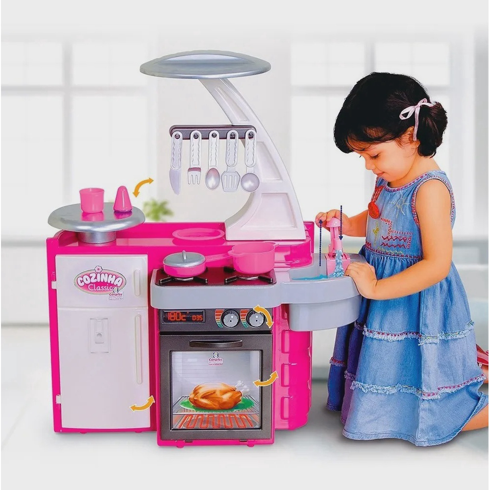 Cozinha Infantil Classic Pia Fog O E Geladeira Cotipl S Sai Gua De