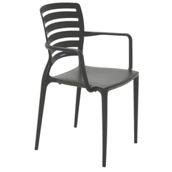 Cadeira plastica monobloco com bracos sofia marrom encosto vazado horizontal é boa?