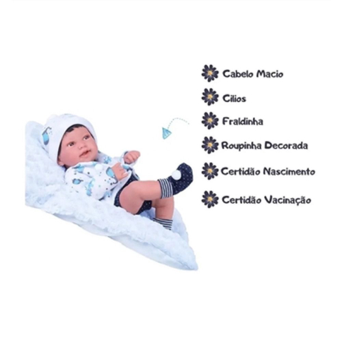 Bebê Reborn Menino Anny Doll Baby - Cotiplas - Xickos Brinquedos