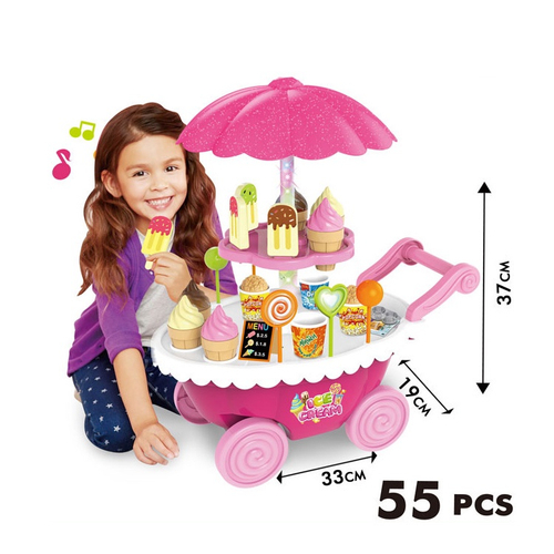 Carrocinha de Sorvete Picolé Carrinho Bate e Volta com Som e Luz Brinquedo  Infantil Meninas da dm toys em Promoção na Americanas