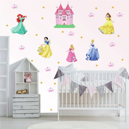 Adesivo De Parede Decoração Meninas Ursa Princesa Lua Nuvem