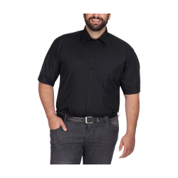 Camisa Social Masculina Manga Curta Plus Size Extra Grande Preta Bom Pano Menor preço em Camisa Social Masculina Manga Curta Plus Size Extra Grande Preta Bom Pano
