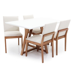 Conjunto Sala de Jantar Mesa Liana 1,35x0,90m com vidro com 4 Cadeiras Liana - Ref AS-1206 + 2136 Menor preço em Conjunto Sala de Jantar Mesa Liana 1,35x0,90m com vidro com 4 Cadeiras Liana - Ref AS-1206 + 2136