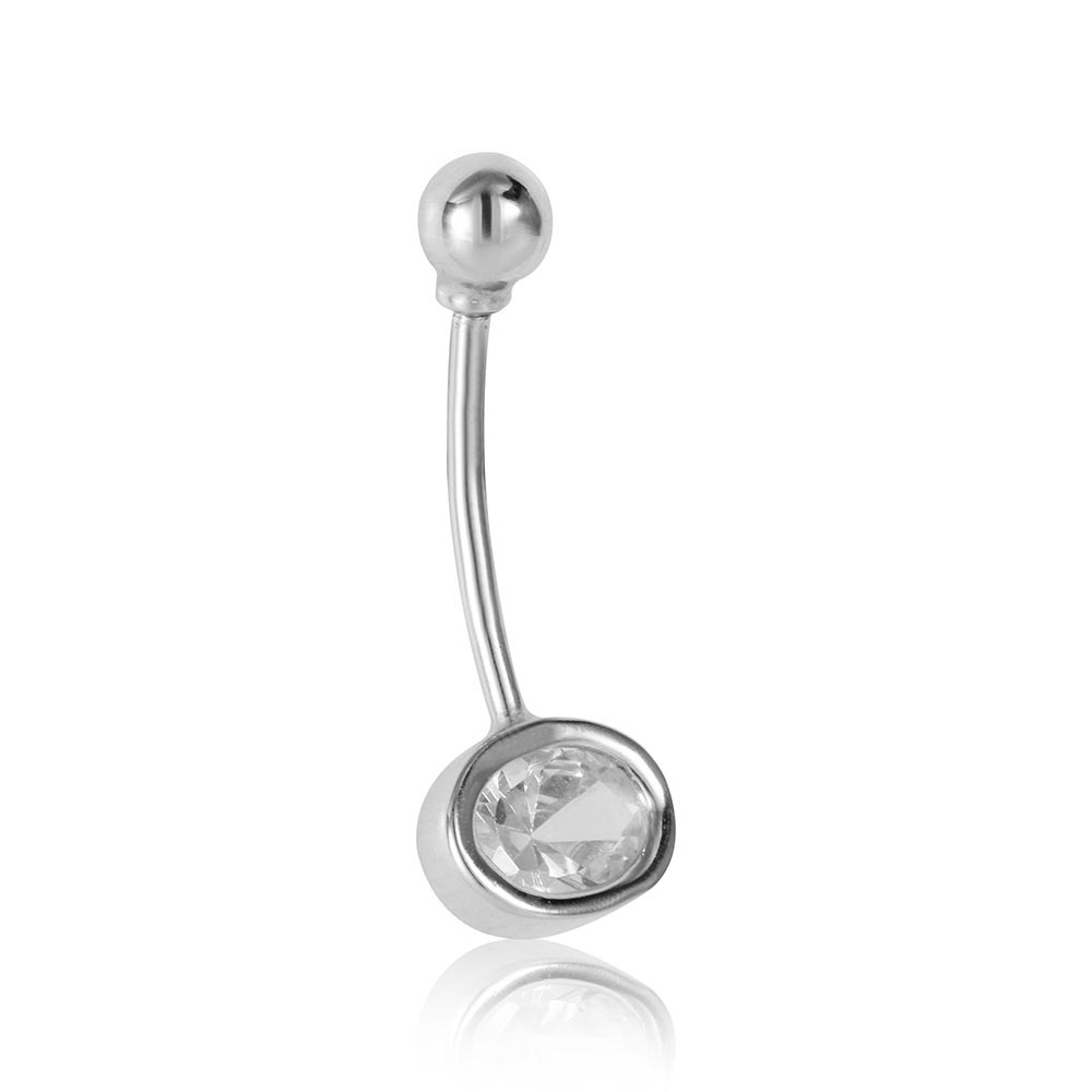 Piercing de umbigo em ouro branco – Use Ouro