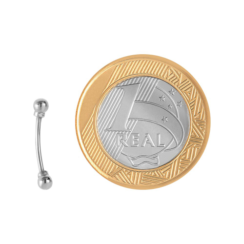 Piercing de Sobrancelha em Ouro Branco 18k Curvado Bola em Promoção na  Americanas