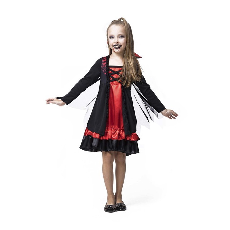 Fantasia Infantil Halloween Vampira - Festivo Festas