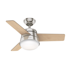 Ventilador de Teto Residencial Finley Niquel Escovado Hunter Fan Oficial Menor preço em Ventilador de Teto Residencial Finley Niquel Escovado Hunter Fan Oficial