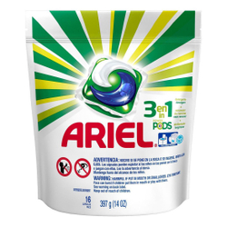 Detergente Lava Roupas Ariel 3 Em 1 Pods - 16 Cápsulas Menor preço em Detergente Lava Roupas Ariel 3 Em 1 Pods - 16 Cápsulas