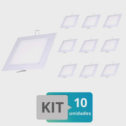 Painel Plafon Led 18w Quadrado - Branco Quente X10 Menor preço em Painel Plafon Led 18w Quadrado - Branco Quente X10