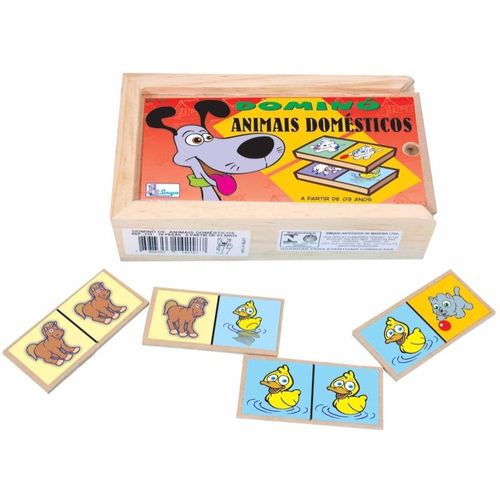 Dominó de Madeira - Animais, Brinquedos de Madeira