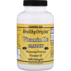 Vitamina D3 10.000 iu Health Origins 360 Softgels Importado Menor preço em Vitamina D3 10.000 iu Health Origins 360 Softgels Importado