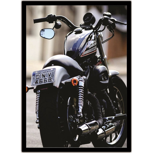 Quadro decorativo desenho moto Harley Davison preto