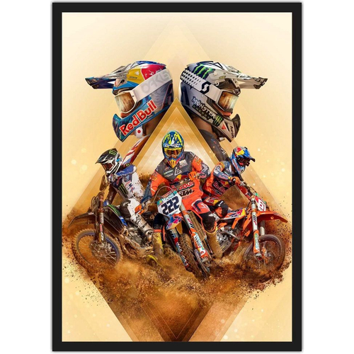 Quadro 33x24cm decoração corrida motocross rali brc6872 em Promoção na  Americanas