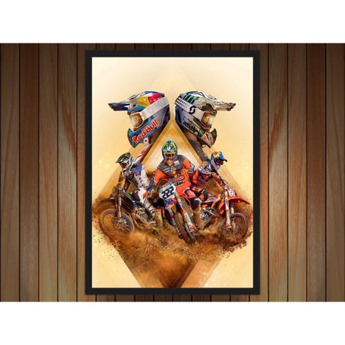 Quadro 33x24cm decoração corrida motocross rali brc6872 em Promoção na  Americanas