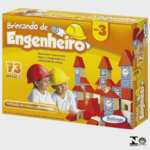 Blocos de Montar Brincando de Engenheiro 53 Peças - Xalingo - Loja Mega