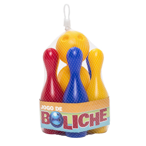 Jogo De Boliche Brinquedo Infantil C/ 6 Pinos + 2 Bolas 30cm