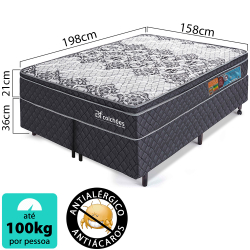 Menor preço em Cama Box Queen Colchão Molas Ensacadas Pillow 158x198x57cm