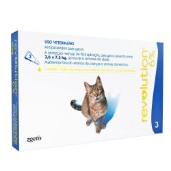 Anti Pulgas E Carrapatos Zoetis Revolution 6 Para Gatos De 2,5 A 7,5 Kg - 3 Ampolas De 0,75ml Menor preço em Anti Pulgas E Carrapatos Zoetis Revolution 6 Para Gatos De 2,5 A 7,5 Kg - 3 Ampolas De 0,75ml