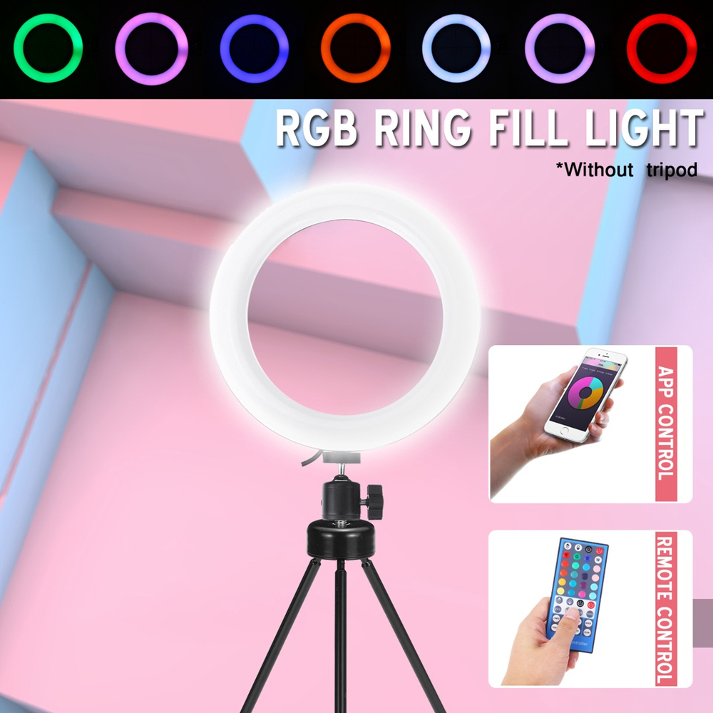 6 polegadas 128 LED rgb Ring Ring Light Regulável Lâmpada app