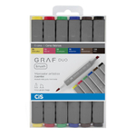 Marcador Artístico Brush 6 Cores Básicas Graf Duo Cis