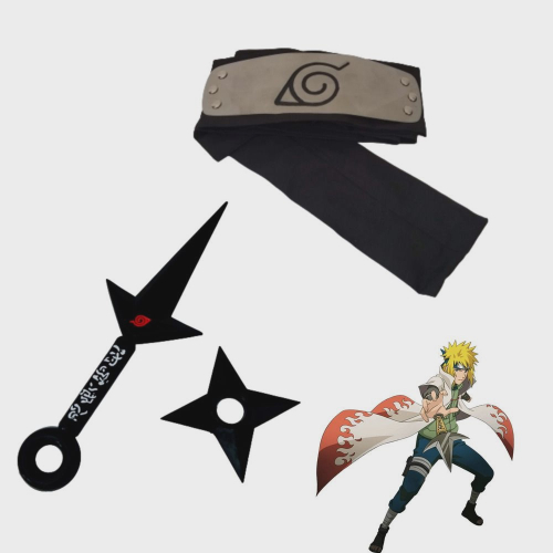 Kit bandana aldeia da folha preta + acessórios minato 4º hokage em Promoção  na Americanas