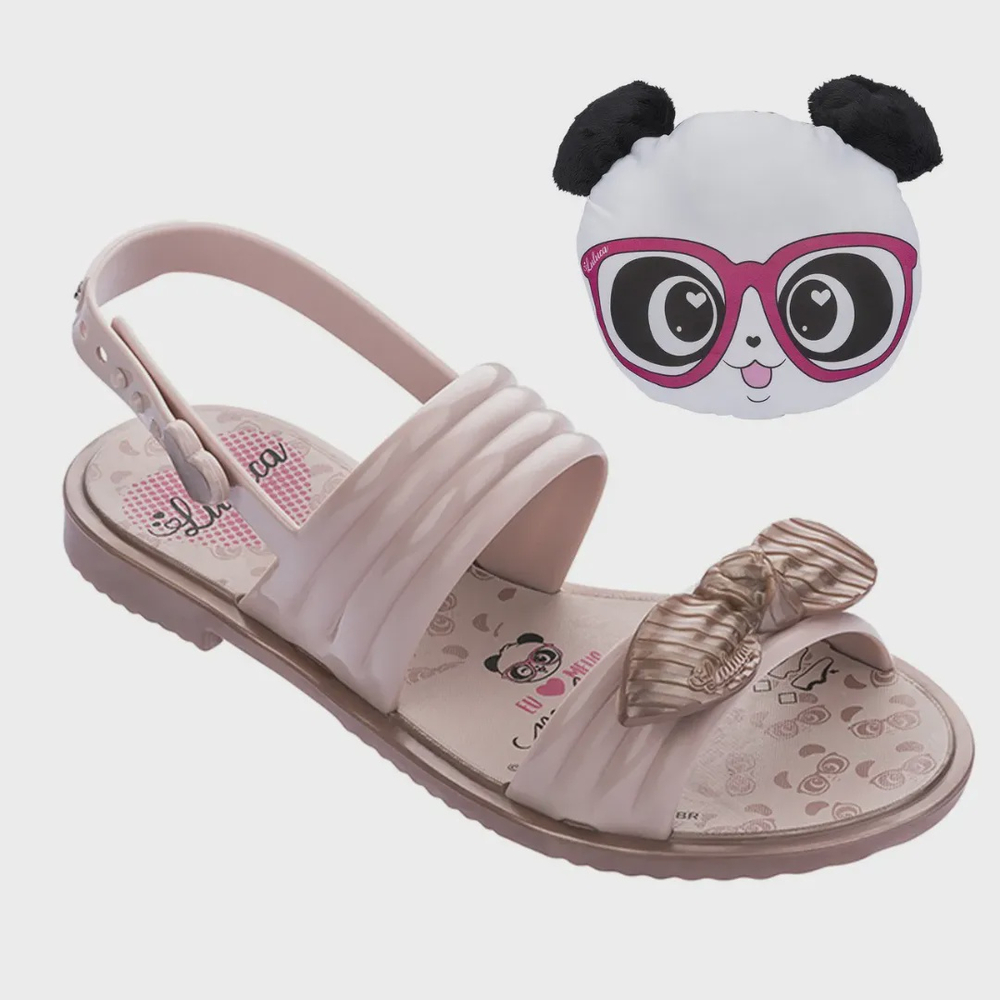 Sandália Infantil Luluca Sweet Panda Grendene Kids Cinza